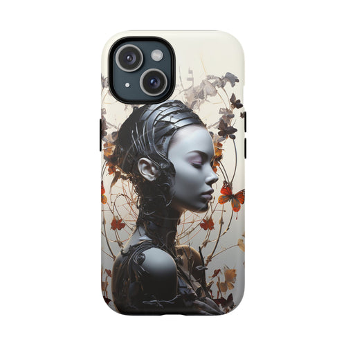Art Nouveau Cyberpunk Phone Case — Surreal Floral Femme Tough Magnetic Case