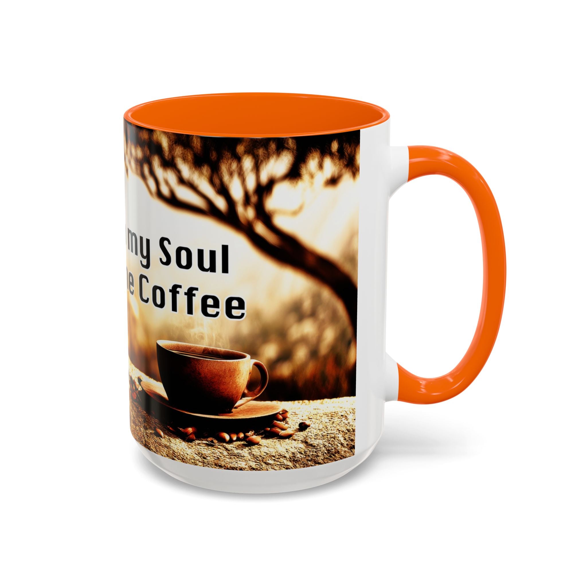Coffee Mug — “No Chains on My Soul, Just Need Some Coffee” Accent Ceramic Mug (11/15 oz)