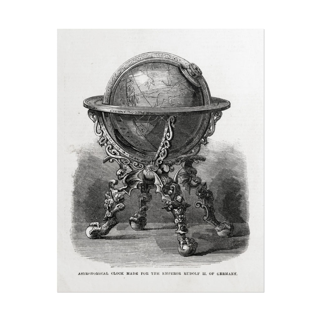Antique Globe Illustration Rolled Poster — Vintage Scientific Print
