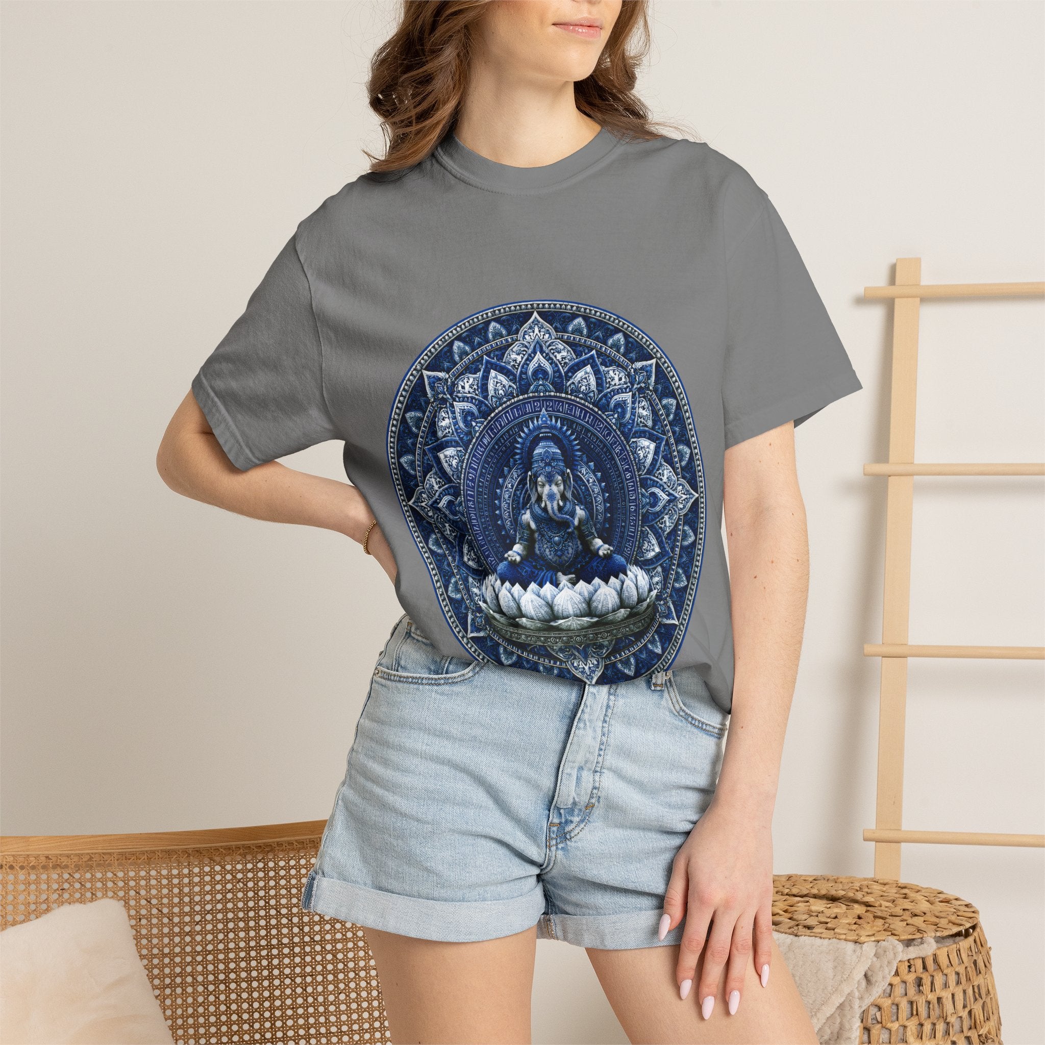 Lotus Mandala T-Shirt — Blue Ganesh Yoga Tee