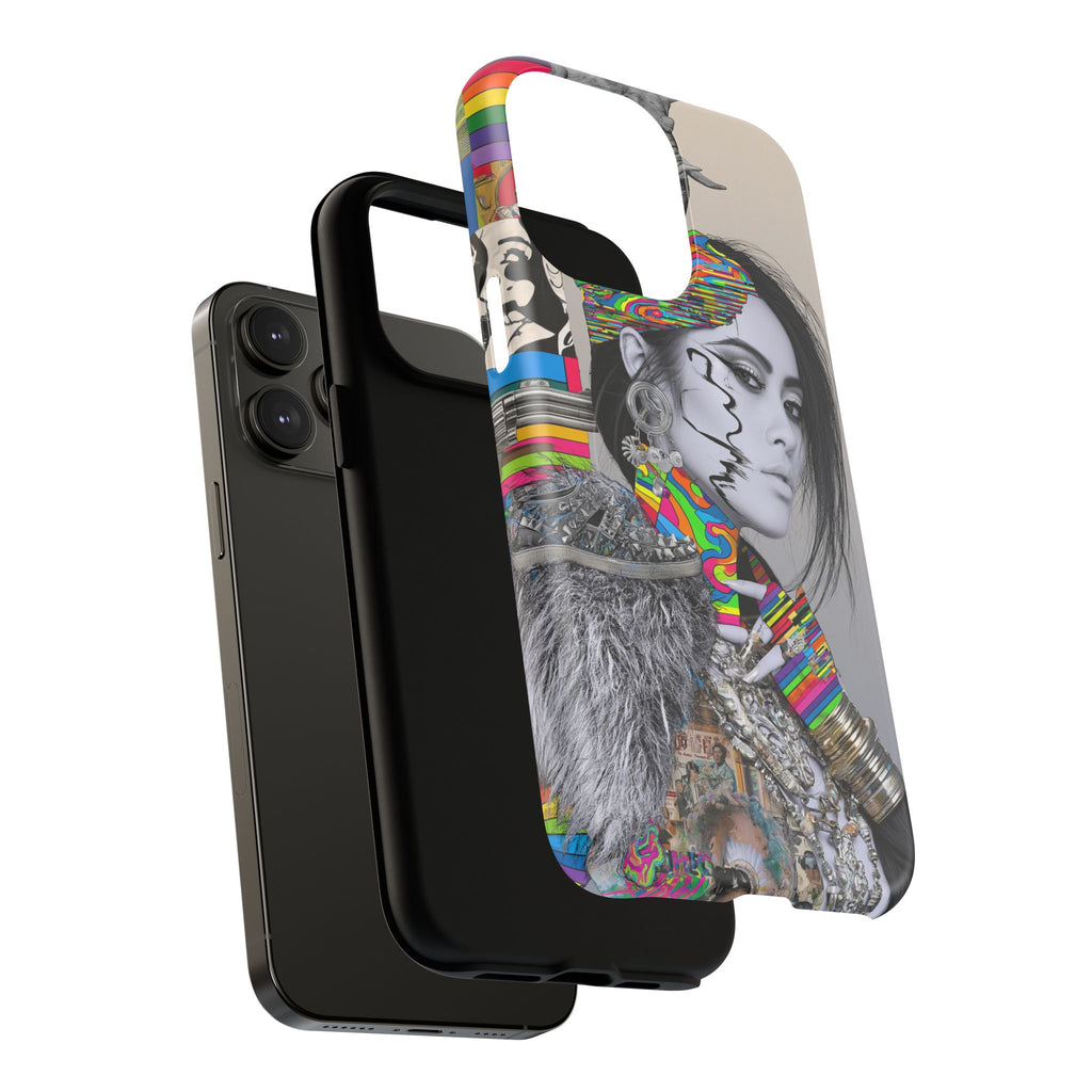 Phone Case - Colorful Glitch Portrait Tough Magnetic Case