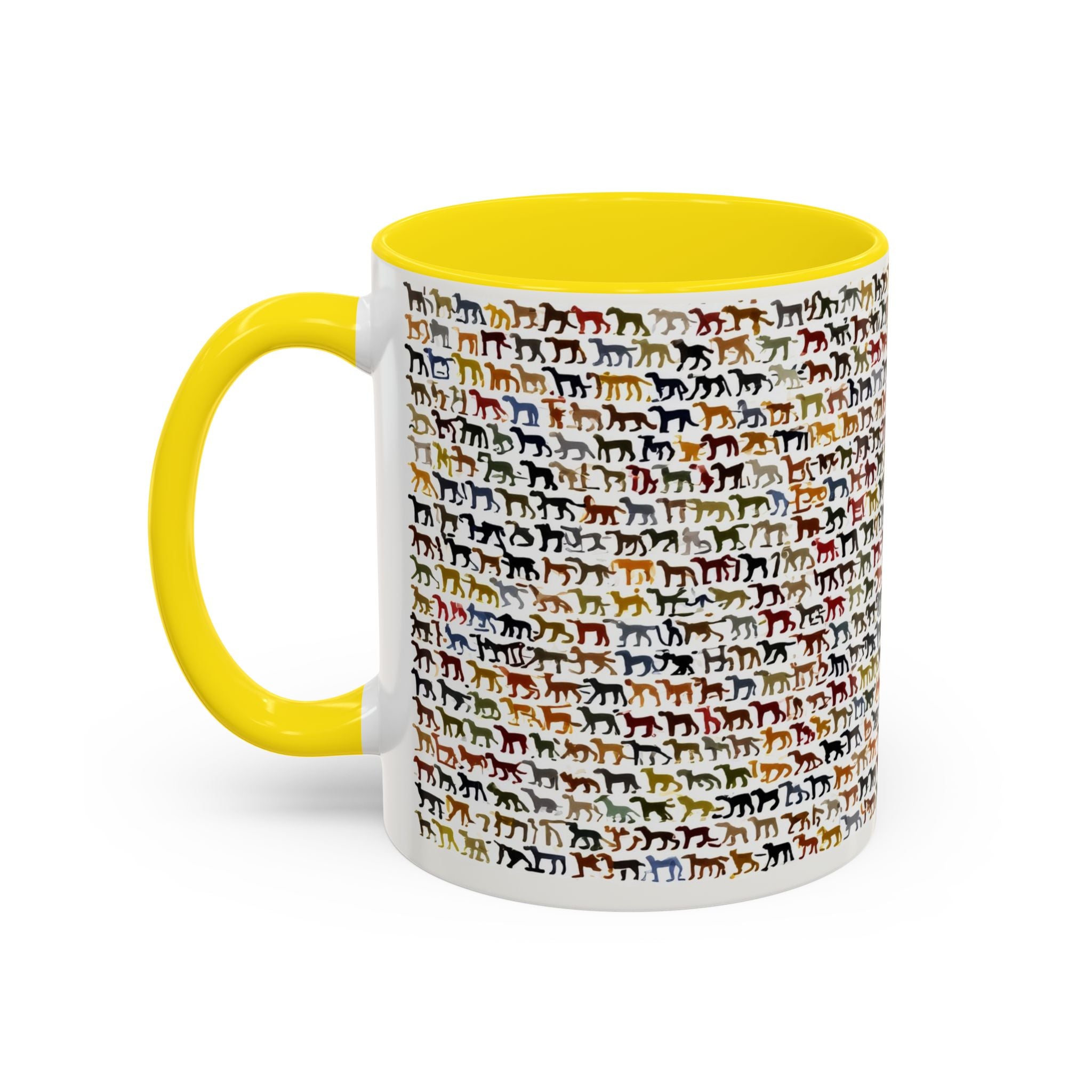 Horse Pattern Accent Coffee Mug — Colorful Mini Horses Design (11/15 oz)