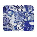 Blue Tile Art Mouse Pad — Musical Violin & Ornamental Face Desk Mat