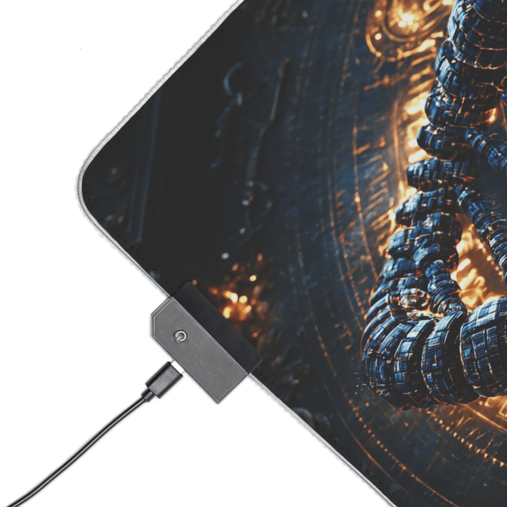 LED Gaming Mouse Pad — Steampunk DNA Galaxy RGB Desk Mat for Gamers