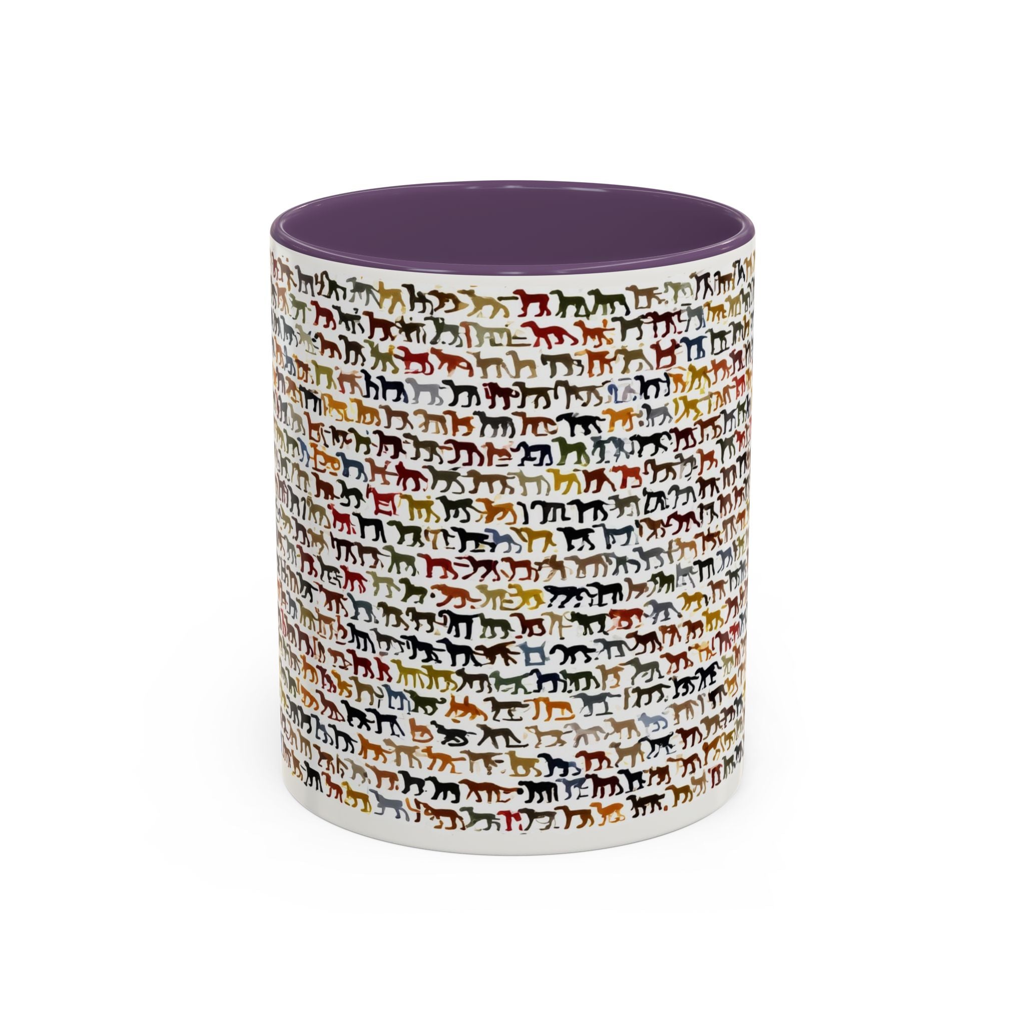 Horse Pattern Accent Coffee Mug — Colorful Mini Horses Design (11/15 oz)