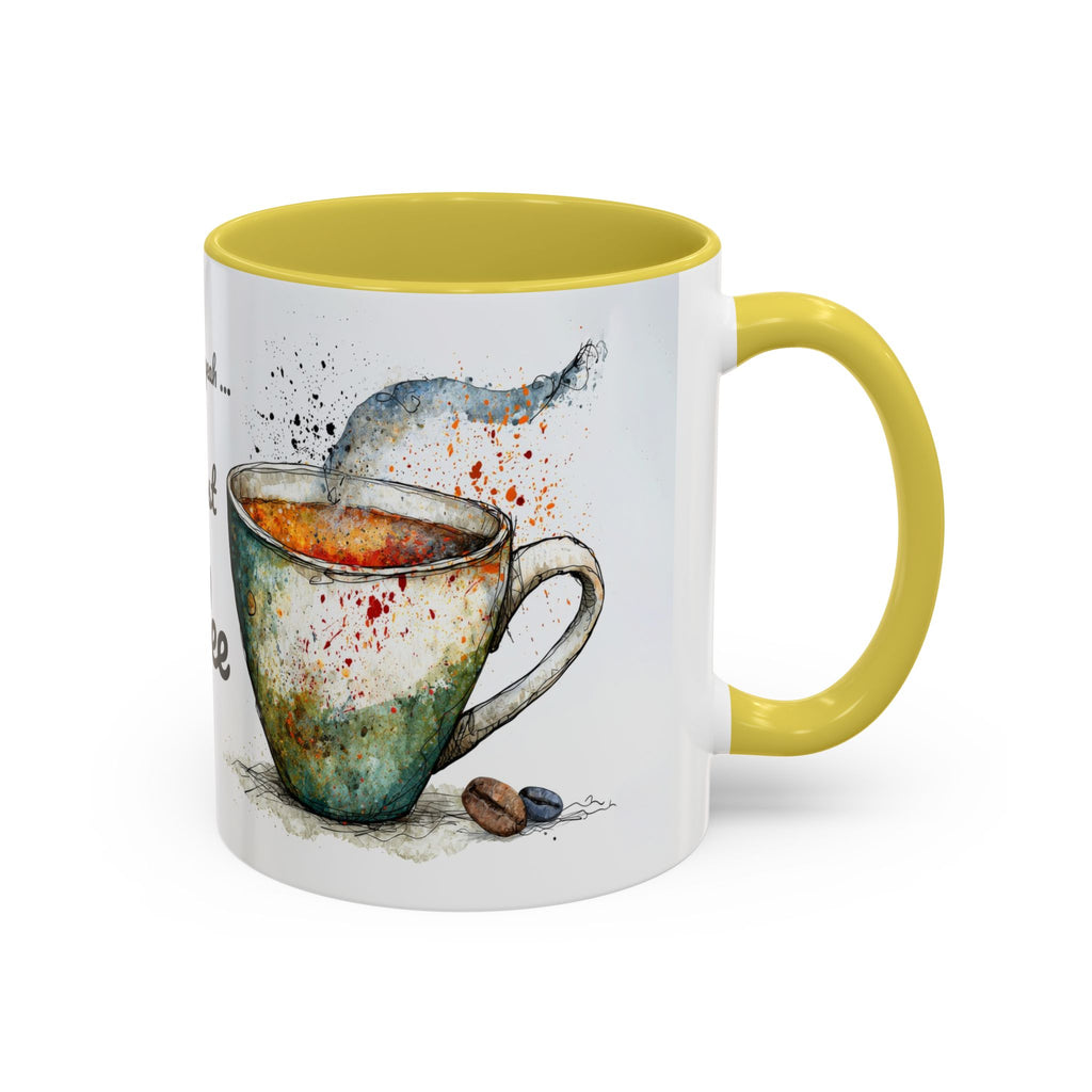 But First Coffee Ceramic Mug — Colorful Watercolor Coffee Cups (11oz & 15oz)