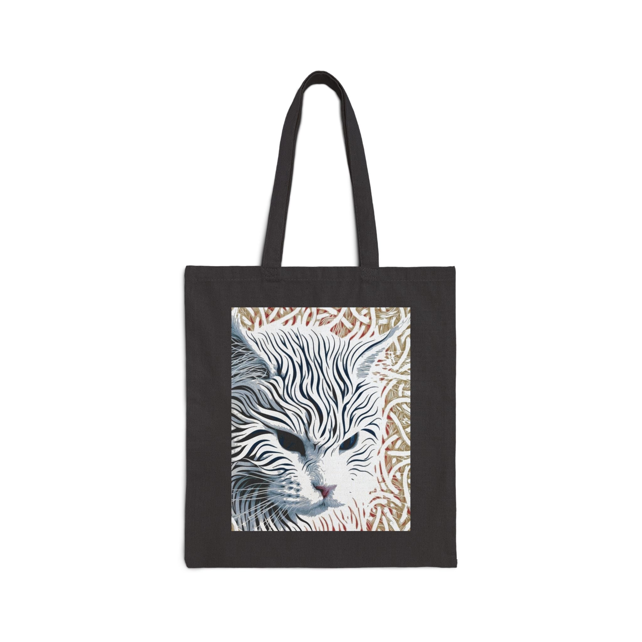 Cat Portrait Canvas Tote — Artistic Sleeping Cat Eco Shopper