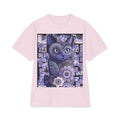 Cat Floral Art T-Shirt — Purple Mosaic Kitty Tee