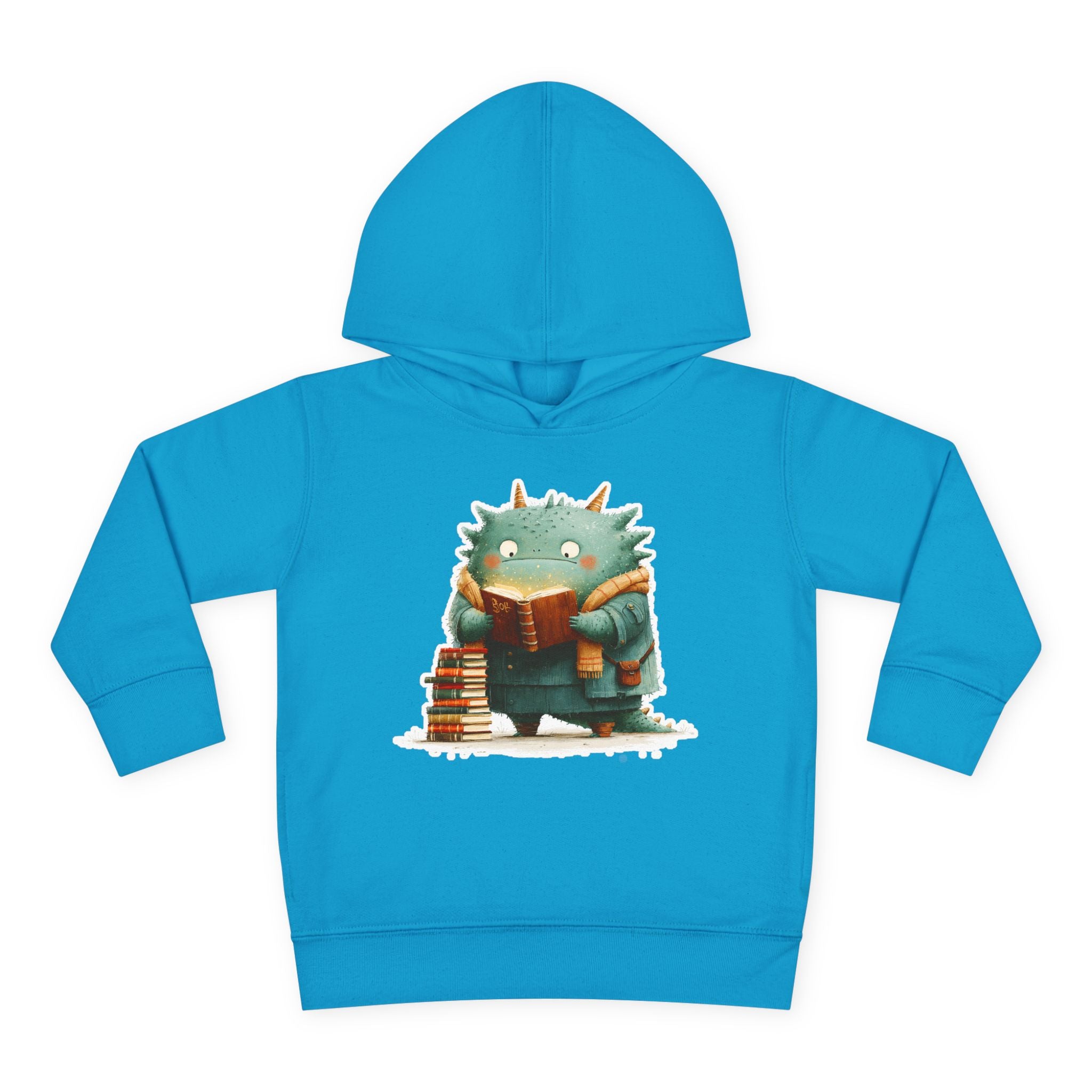 Toddler Hoodie — Cute Reading Monster Graphic Pullover