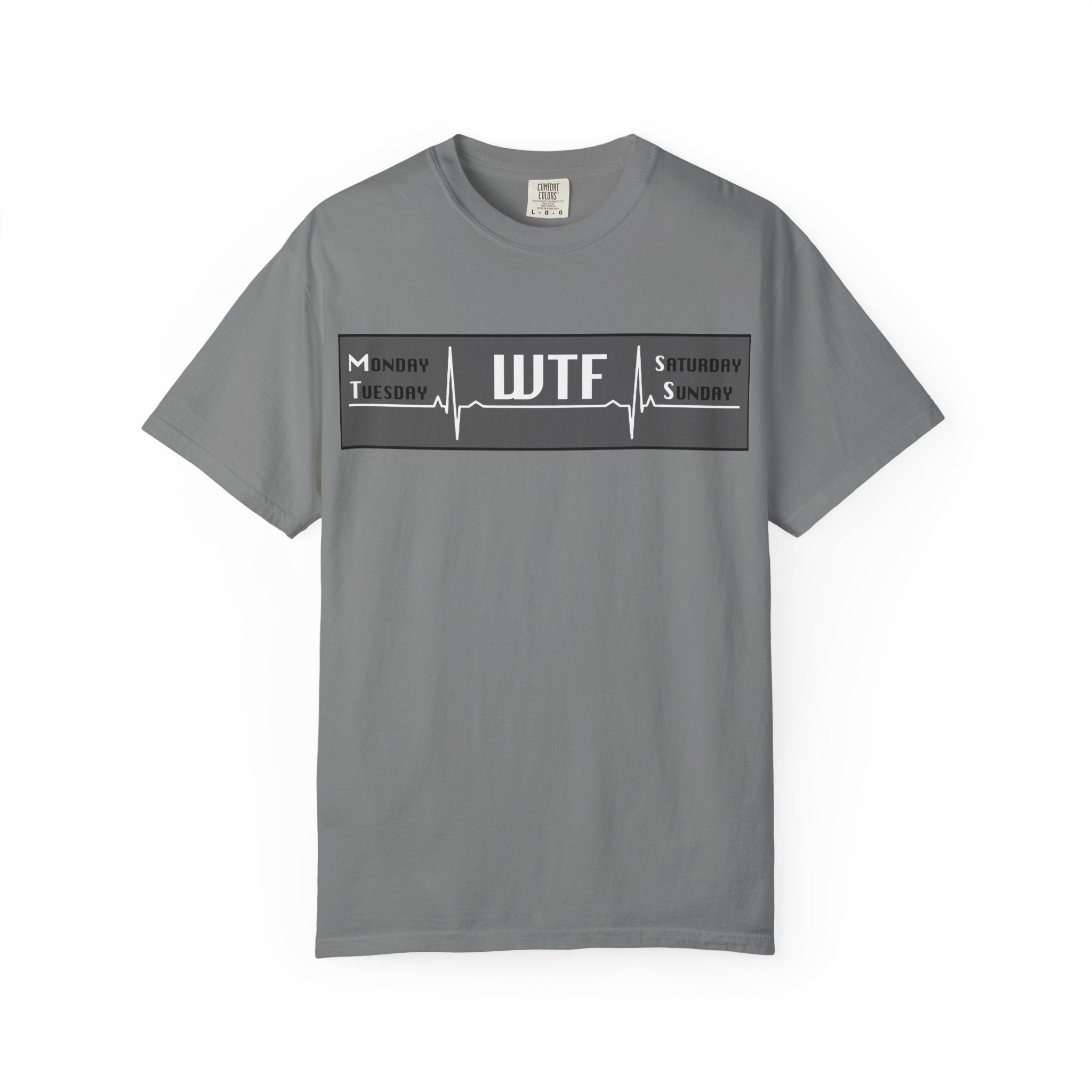 WTF Weekend Vibes T-Shirt — Funny Monday To Sunday ECG Graphic Tee