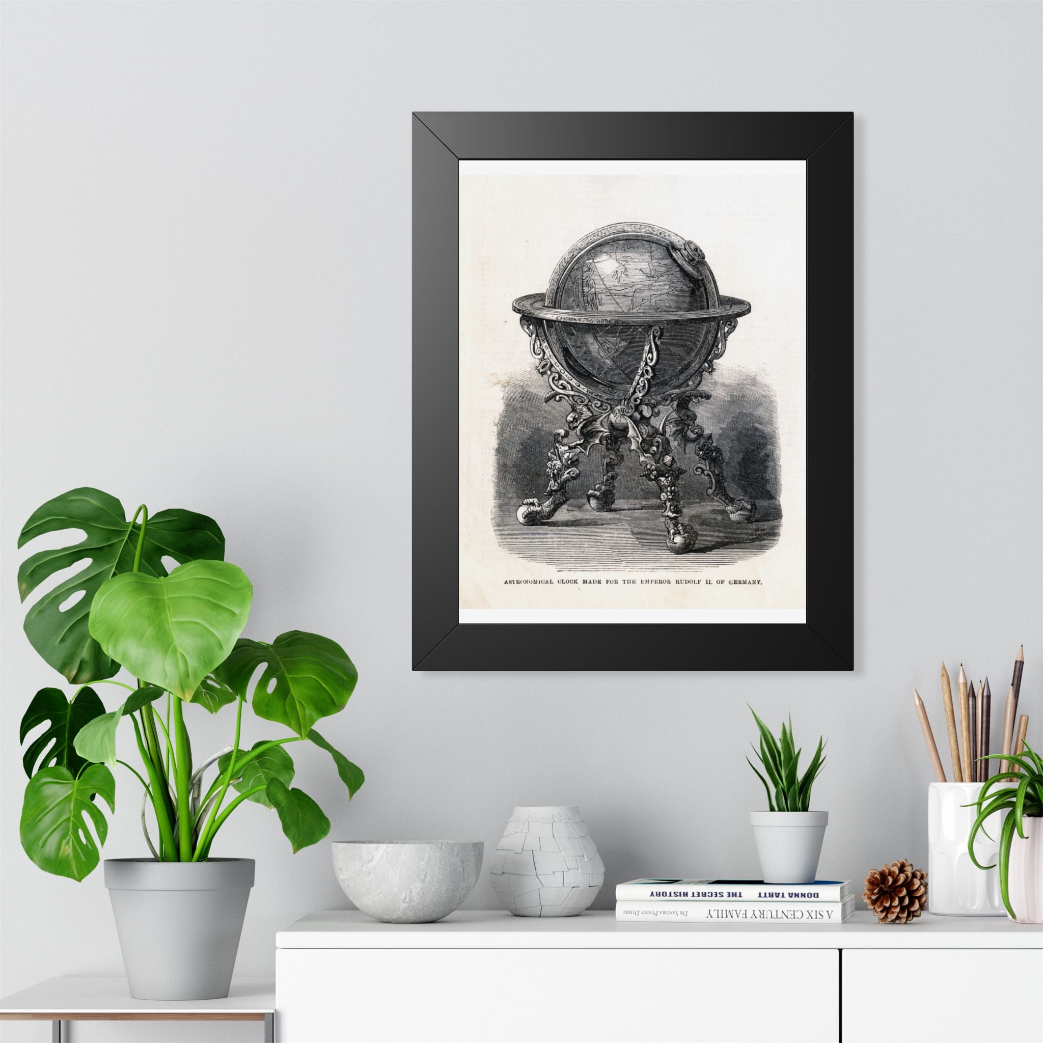 Antique Globe Illustration Framed Poster