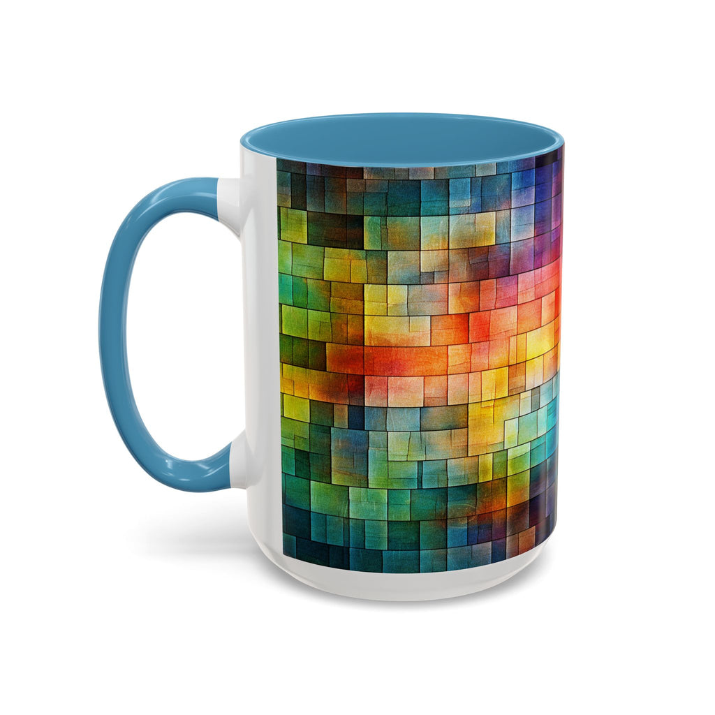 Colorful Mosaic Accent Coffee Mug - Vibrant Geometric Pattern (11/15 oz)