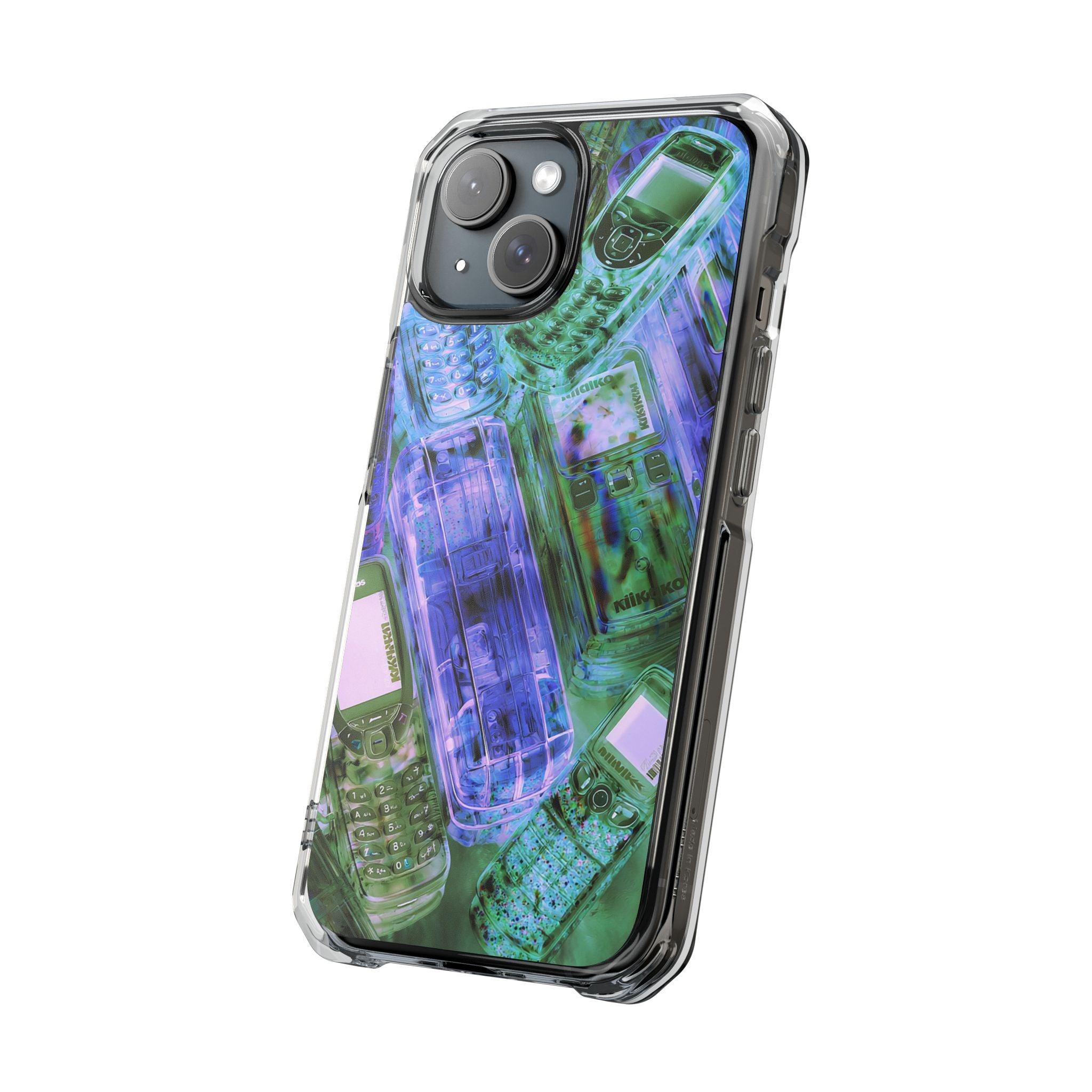 Clear Magnetic Phone Case — Retro Transparent Cellphone Pattern
