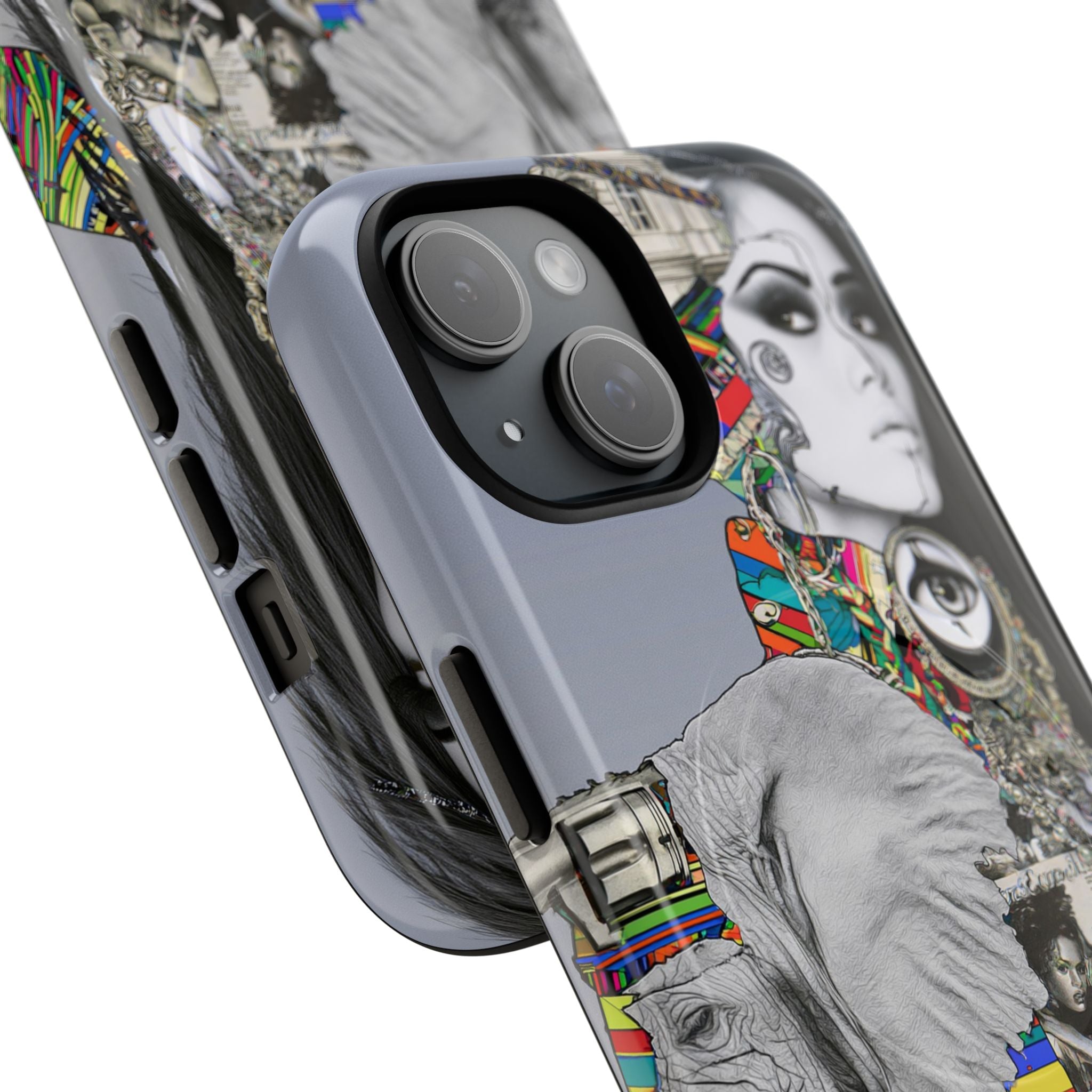 Artistic Elephant Collage Phone Case — Tough Magnetic Protective Cover