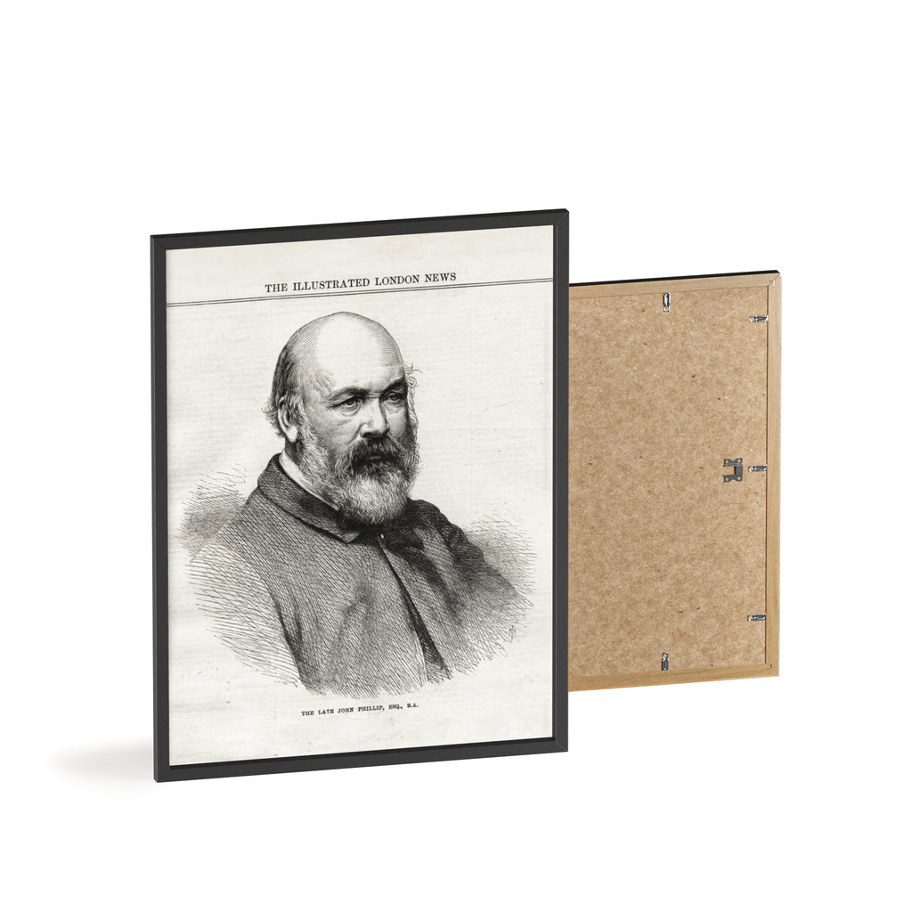 The Late John Phillip, Esq. Framed Vintage Portrait Print — Illustrated London News Gentleman Poster