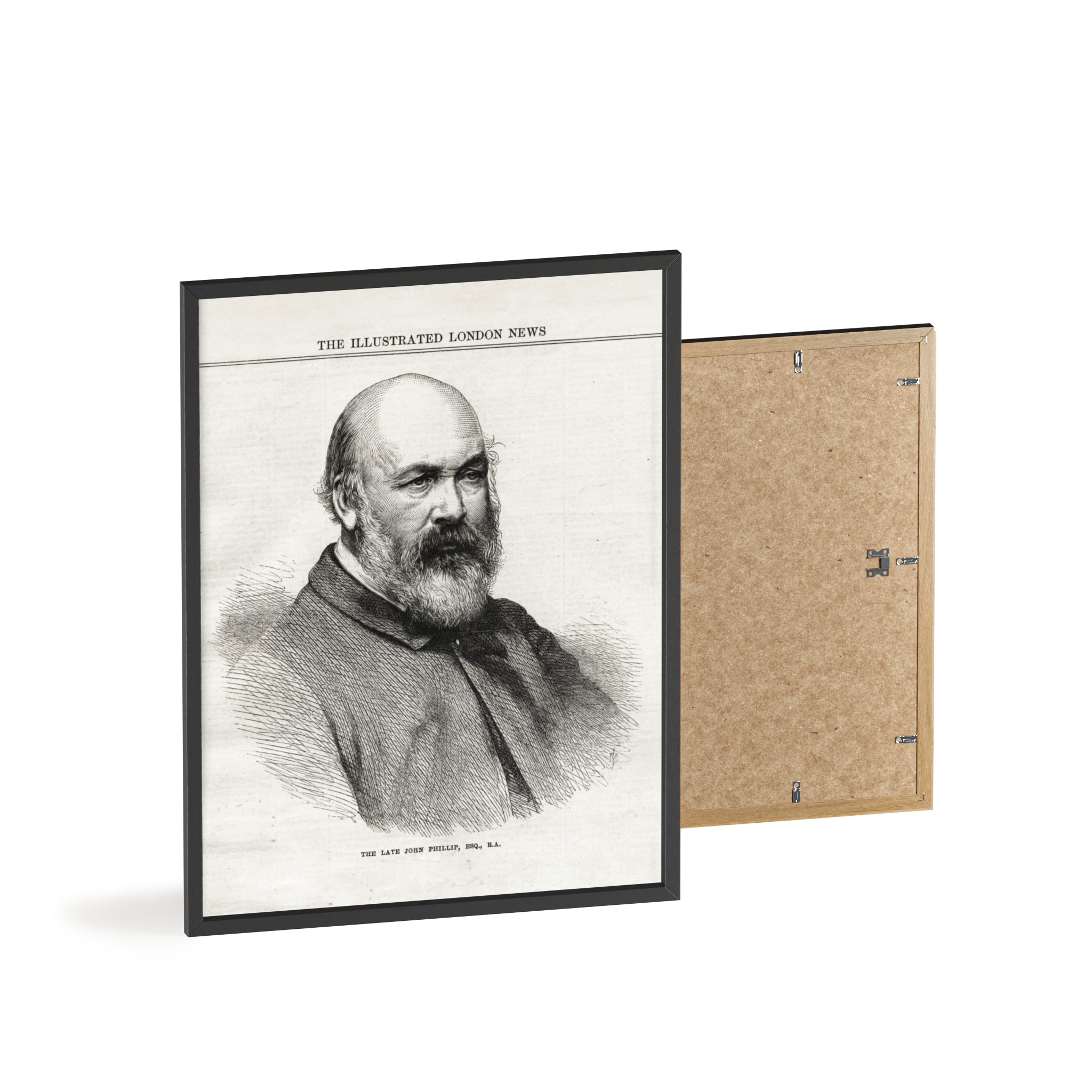 The Late John Phillip, Esq. Framed Vintage Portrait Print — Illustrated London News Gentleman Poster