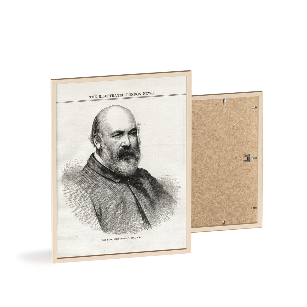 The Late John Phillip, Esq. Framed Vintage Portrait Print — Illustrated London News Gentleman Poster