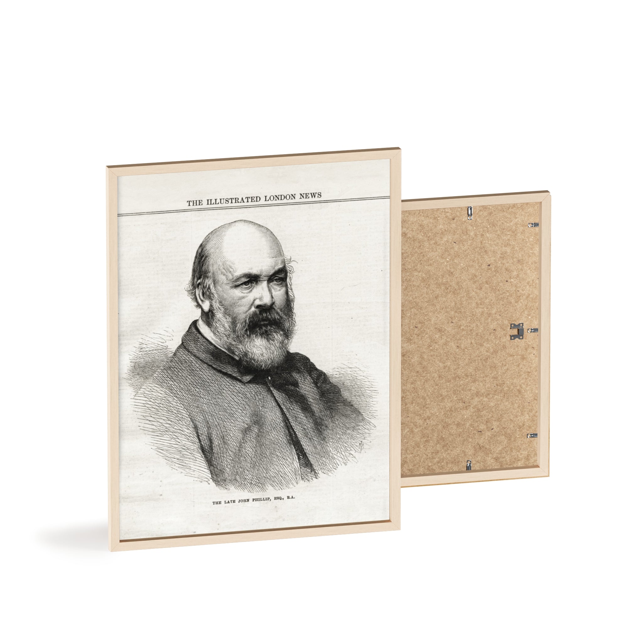 The Late John Phillip, Esq. Framed Vintage Portrait Print — Illustrated London News Gentleman Poster