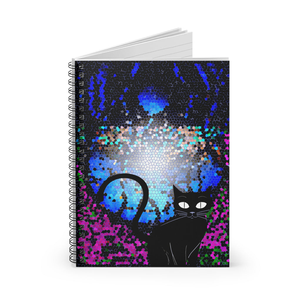 Mystic Night Black Cat Spiral Notebook - Ruled Journal for Notes & Sketches
