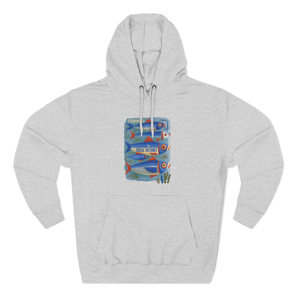 Retro Surfboard Graphic Hoodie — Three-Panel Fleece Pullover
