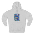 Retro Surfboard Graphic Hoodie — Three-Panel Fleece Pullover