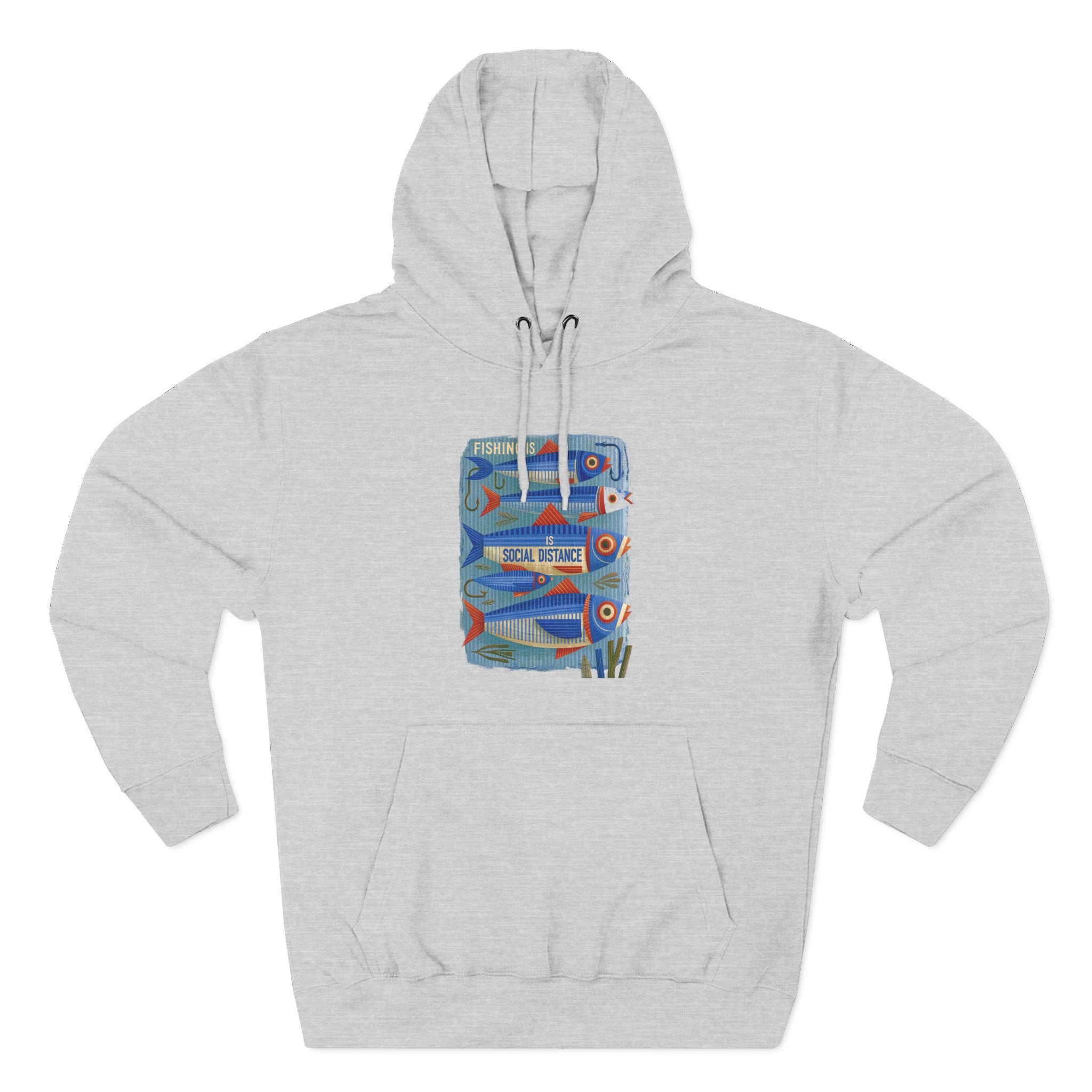 Retro Surfboard Graphic Hoodie — Three-Panel Fleece Pullover