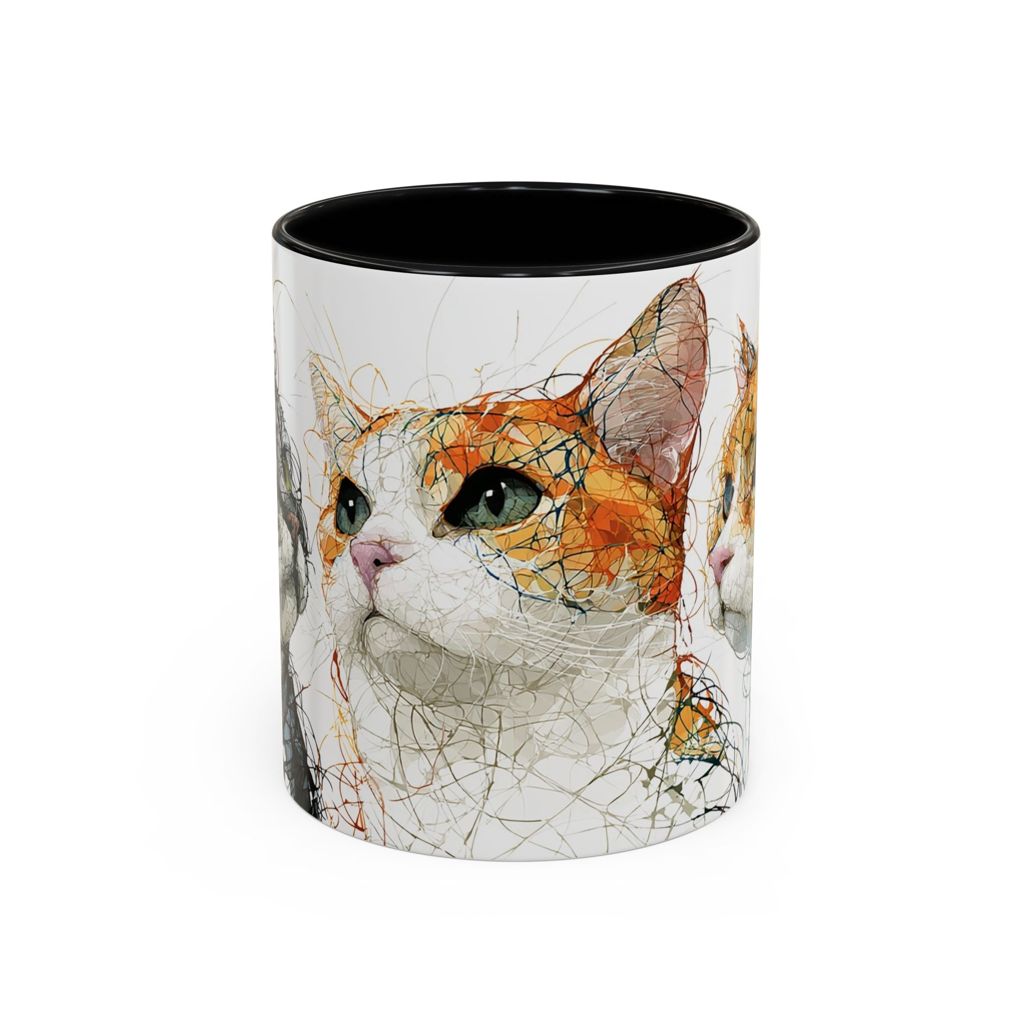 Artistic Orange Tabby Cat Accent Coffee Mug — 11/15oz