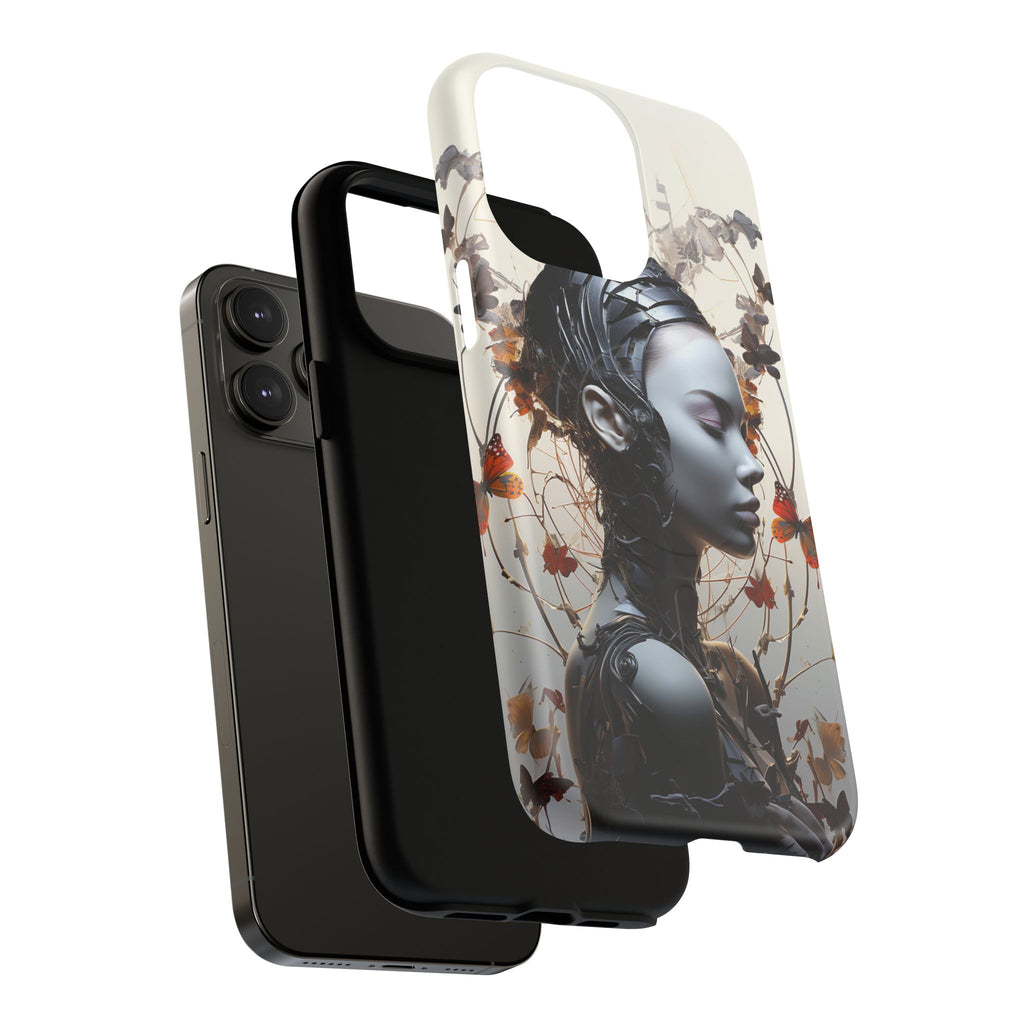 Art Nouveau Cyberpunk Phone Case — Surreal Floral Femme Tough Magnetic Case
