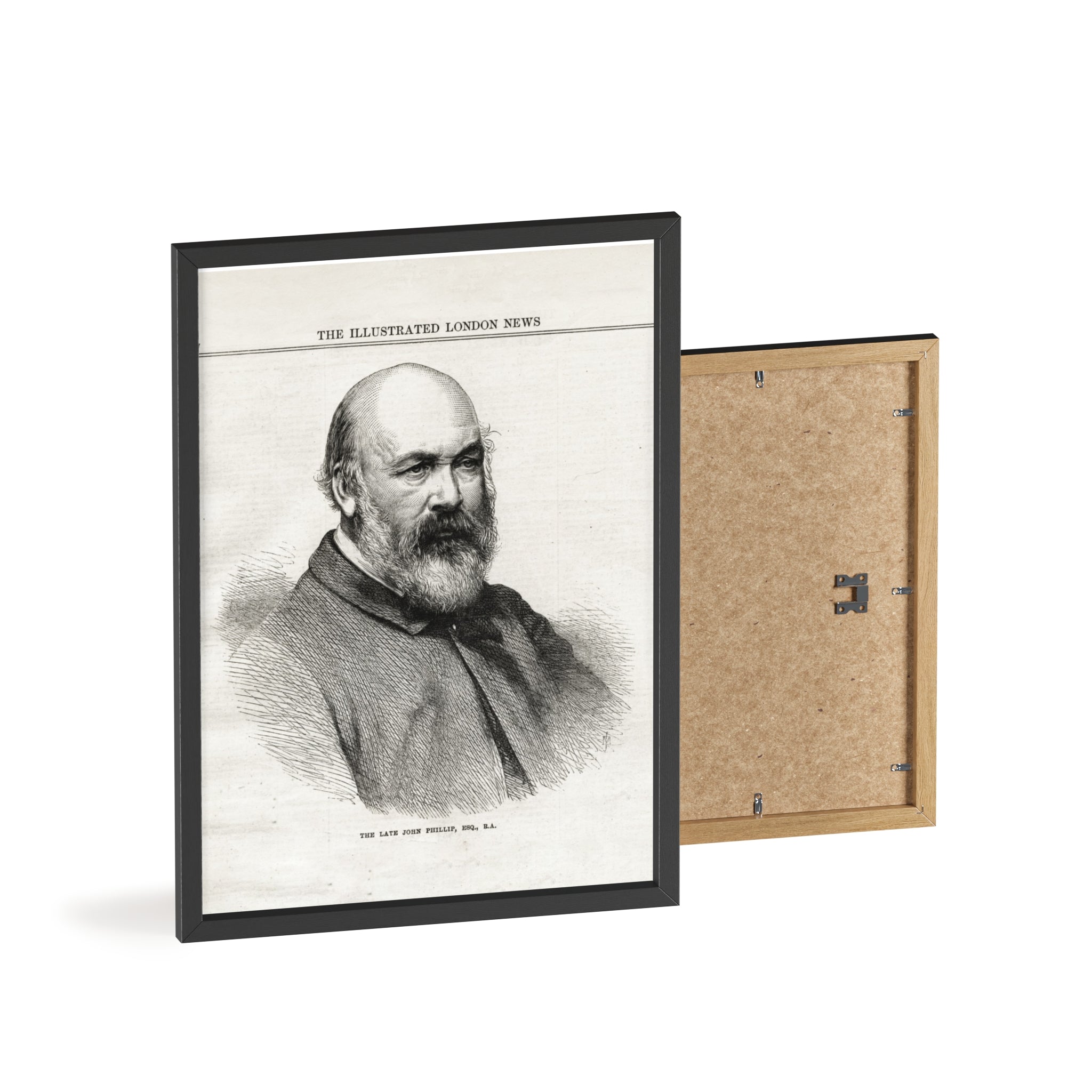 The Late John Phillip, Esq. Framed Vintage Portrait Print — Illustrated London News Gentleman Poster