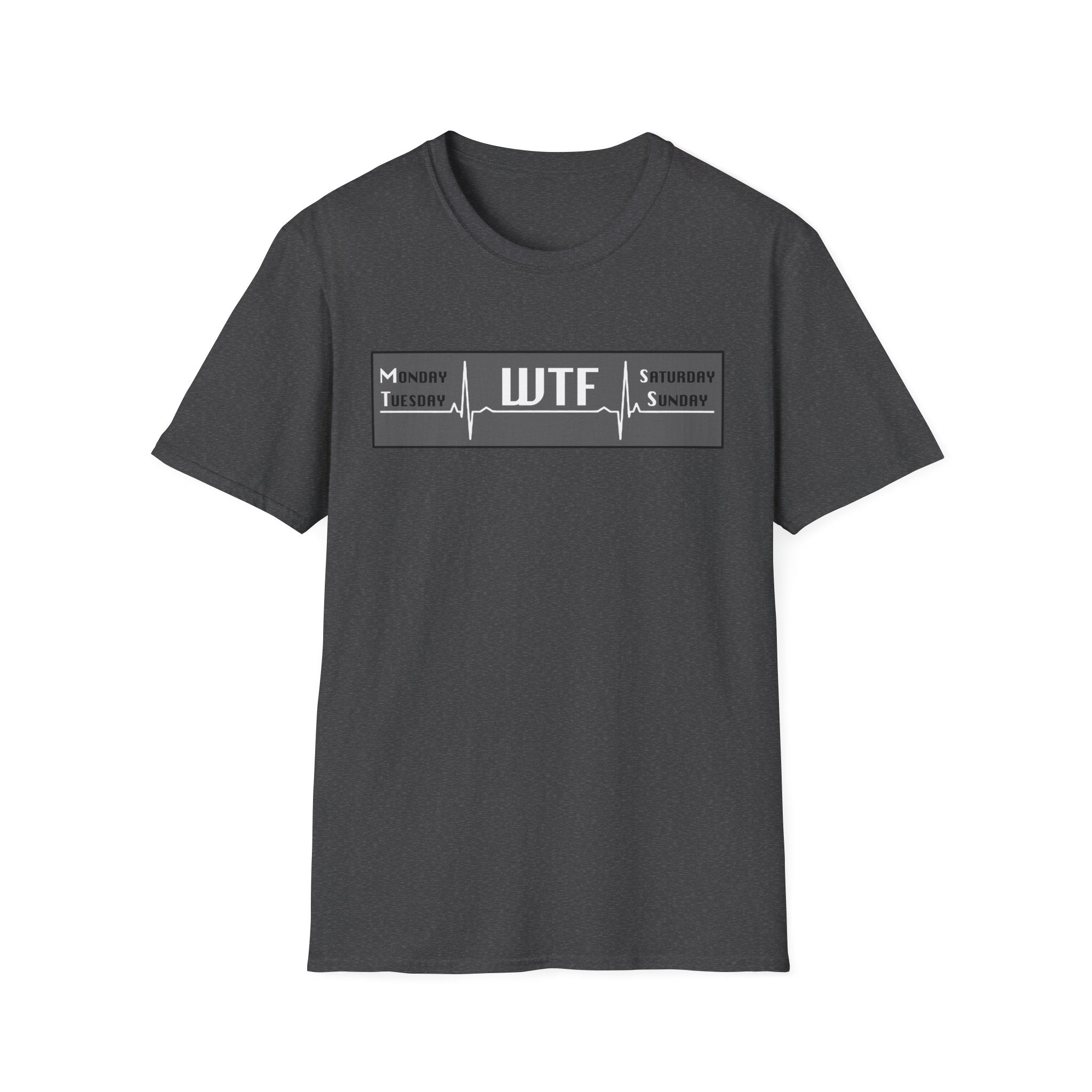 T-Shirt — WTF Weekday Pulse Graphic Tee (Monday–Sunday)
