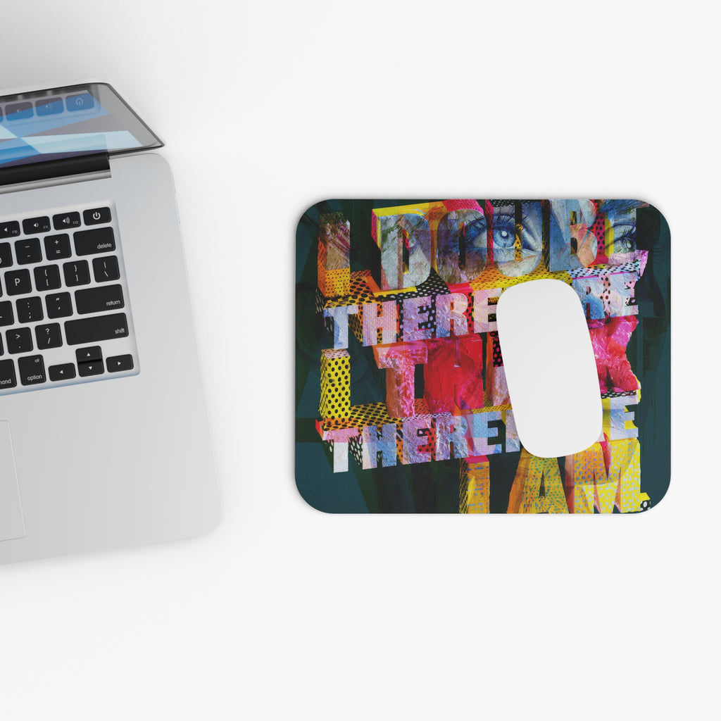 Inspirational 'Therefore I Think, Therefore I Am' Rectangle Mouse Pad
