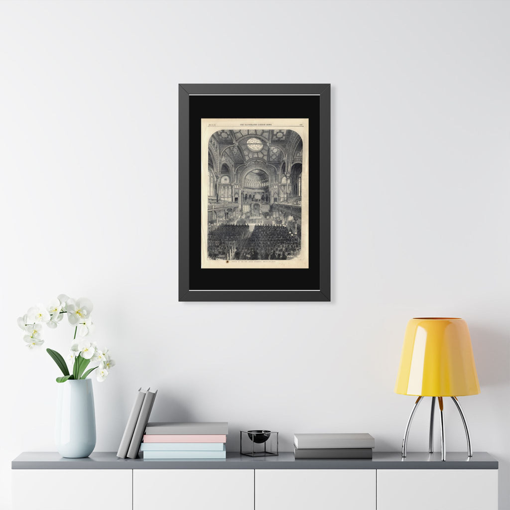 Opening of The New Jewish Synagogue, Berlin. Framed Poster - Vintage Church Interior Print (Antique Architectural Illustration)