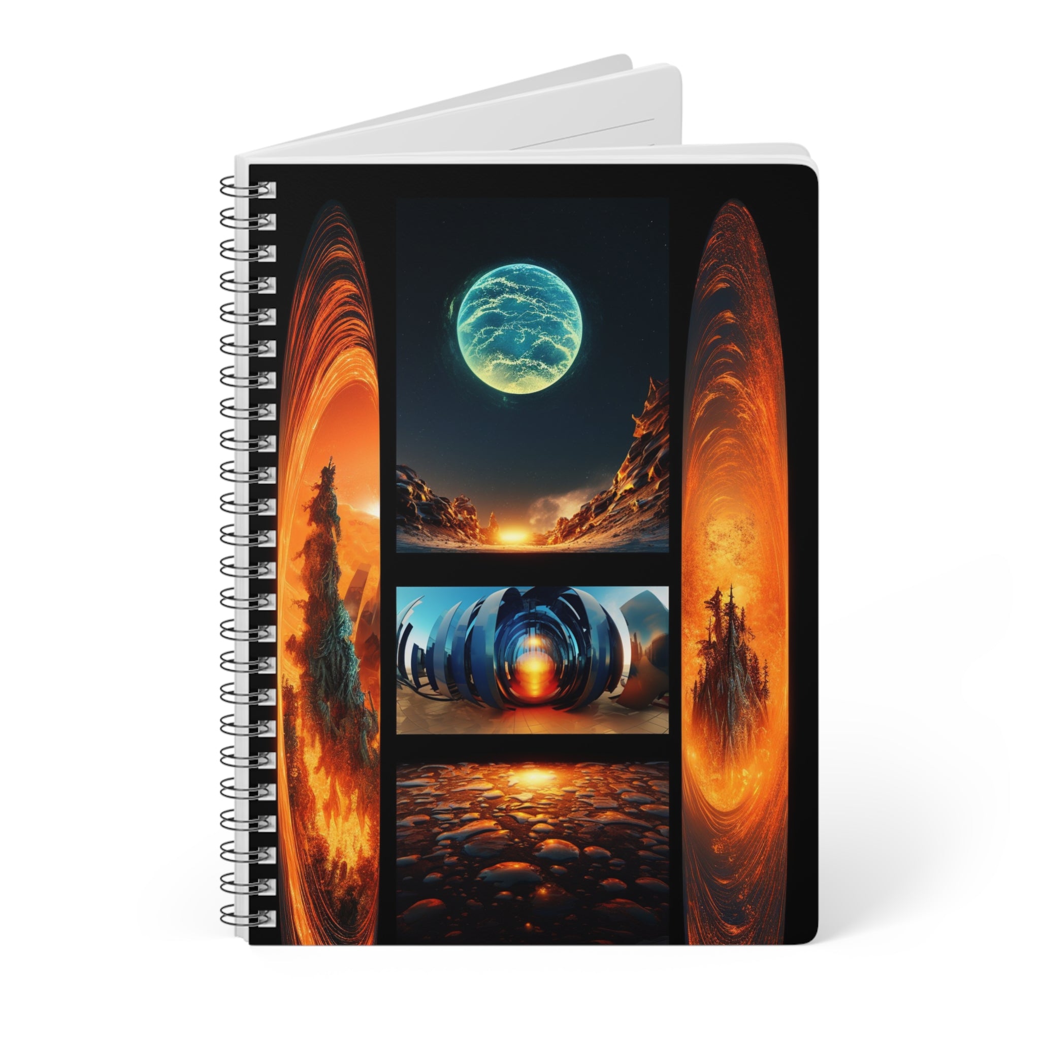 A5 Spiral Notebook — Cosmic Portal Fantasy Landscape Journal