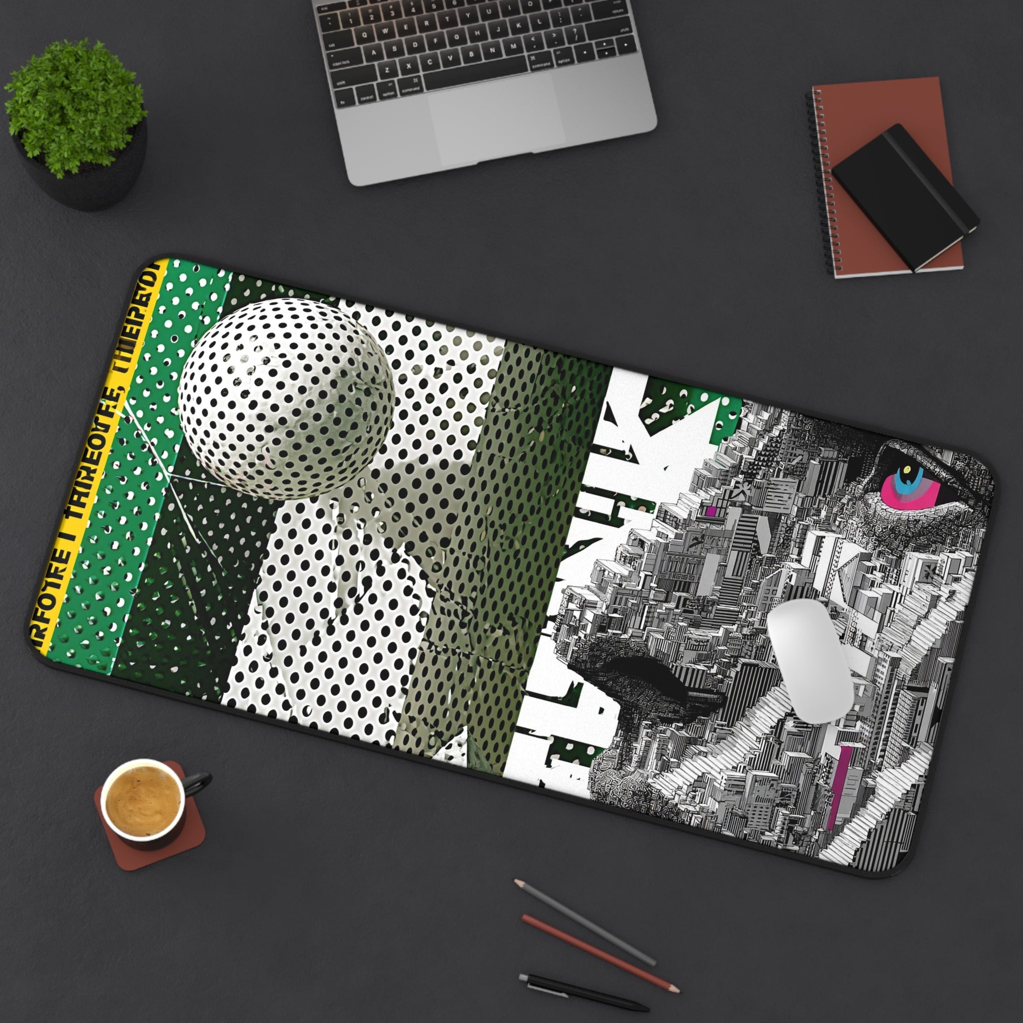 Abstract Lion Desk Mat — Modern Pop Art Gaming Mouse Pad