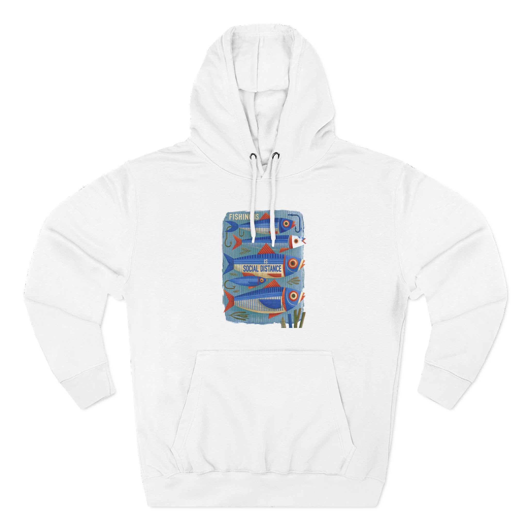 Retro Surfboard Graphic Hoodie — Three-Panel Fleece Pullover