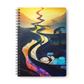 A5 Spiral Notebook — Vibrant Abstract River Landscape Journal