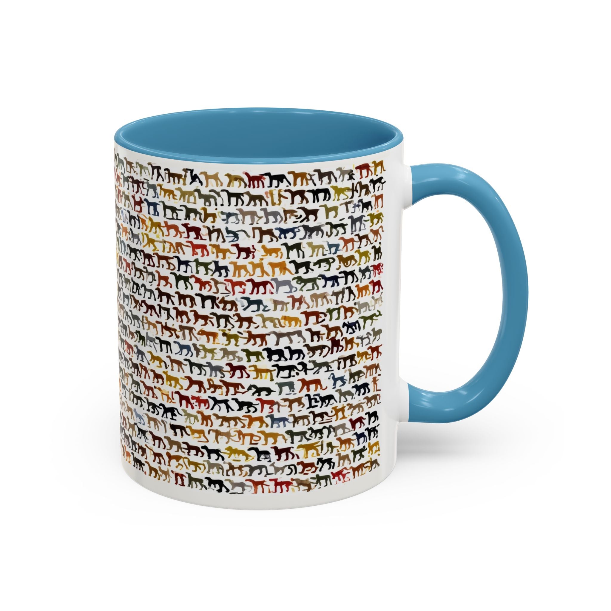 Horse Pattern Accent Coffee Mug — Colorful Mini Horses Design (11/15 oz)