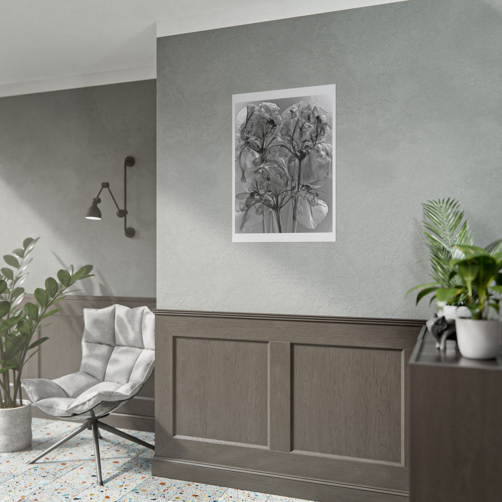 Rolled Poster — Monochrome X-Ray Floral Art Print
