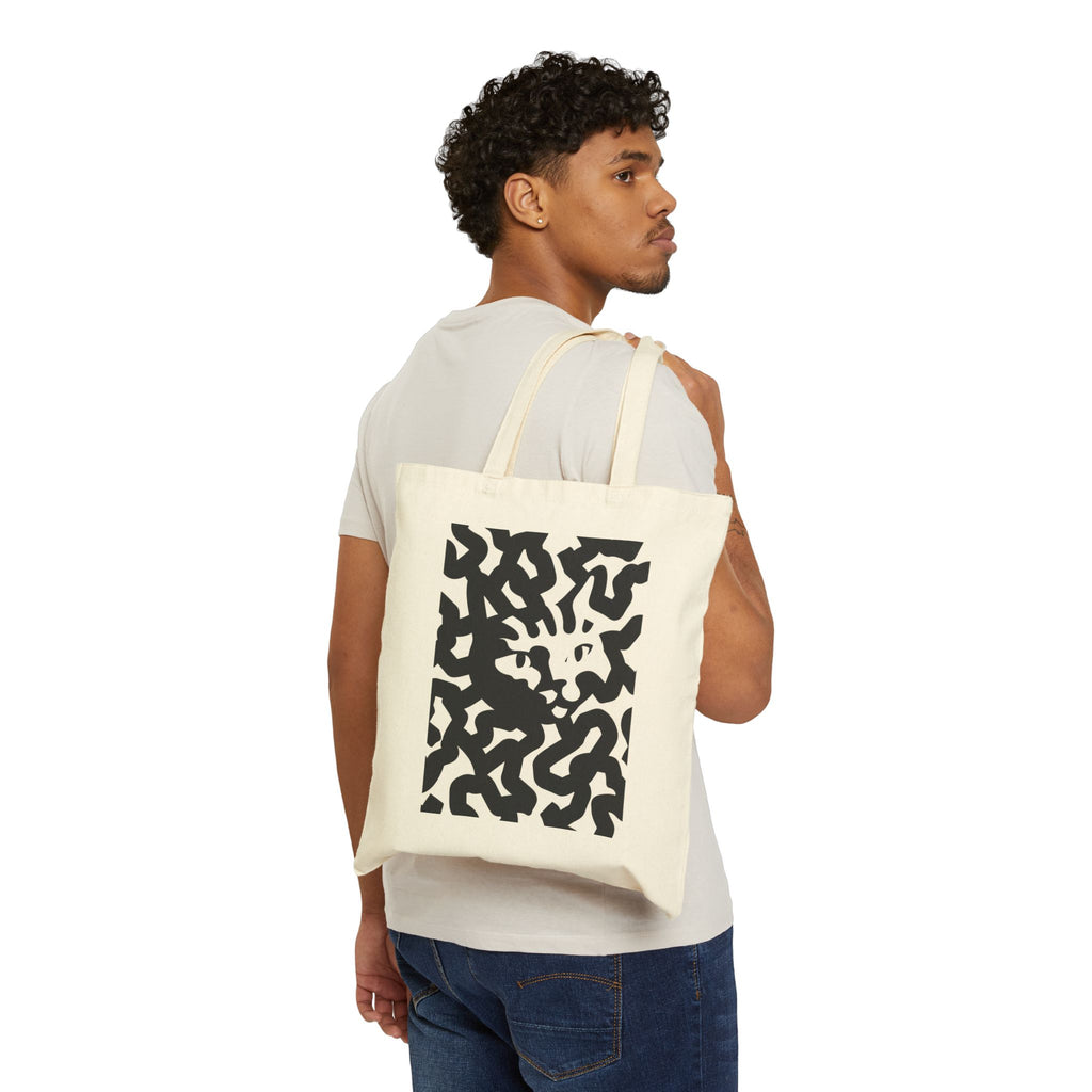 Canvas Tote Bag — Abstract Black Leopard Camouflage Print