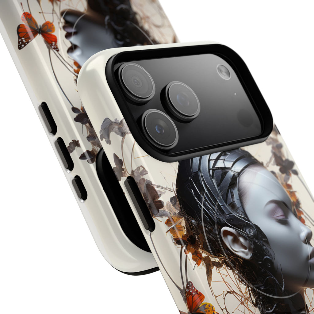 Art Nouveau Cyberpunk Phone Case — Surreal Floral Femme Tough Magnetic Case