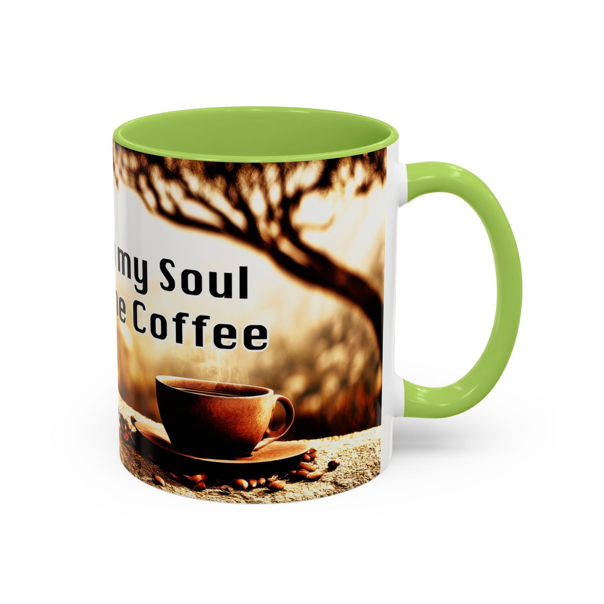 Coffee Mug — “No Chains on My Soul, Just Need Some Coffee” Accent Ceramic Mug (11/15 oz)