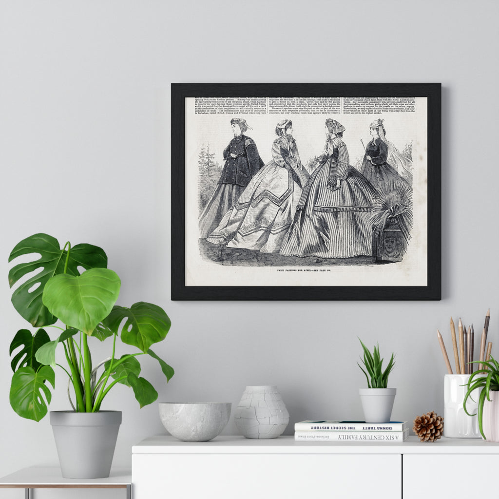 Victorian Fashion Print Poster – Vintage 19th Century Costume Illustration Wall Art