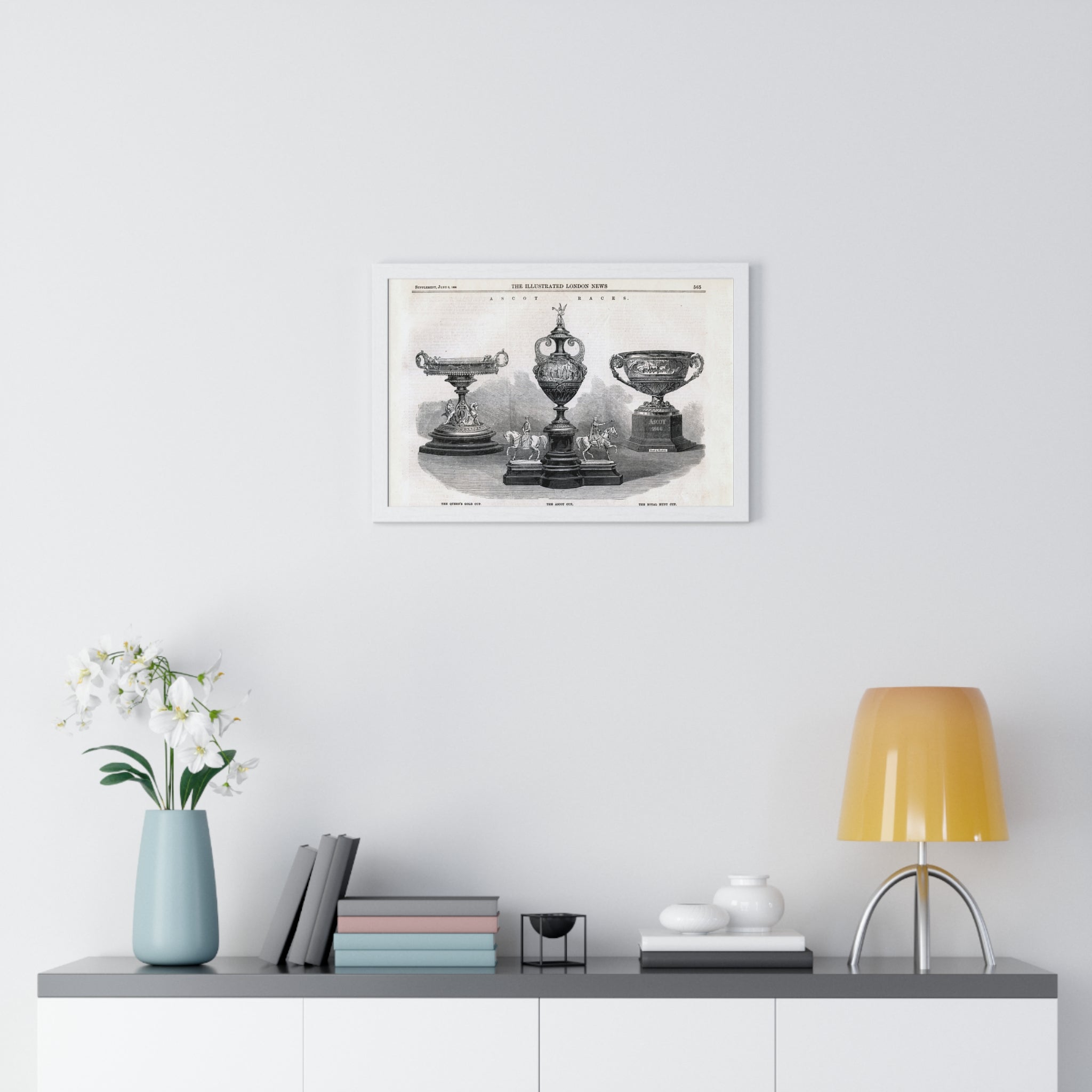Framed Vintage Trophy Engraving Poster