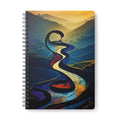 A5 Spiral Notebook — Abstract River Sunset Art Journal