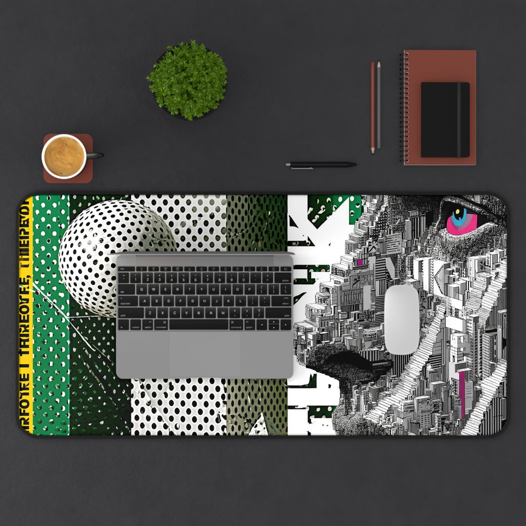 Abstract Lion Desk Mat — Modern Pop Art Gaming Mouse Pad