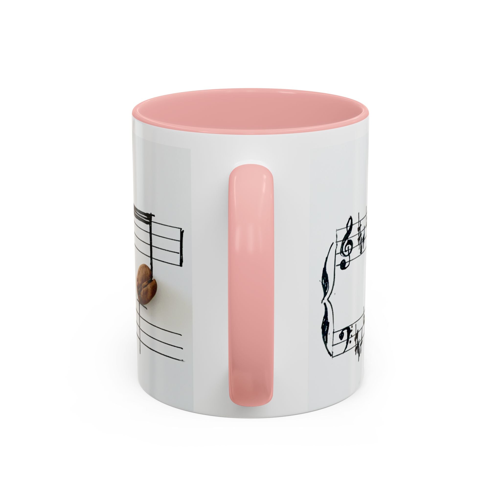 Coffee Lover Music Mug — "Love Coffee" Musical Notes Accent Mug (11/15 oz)