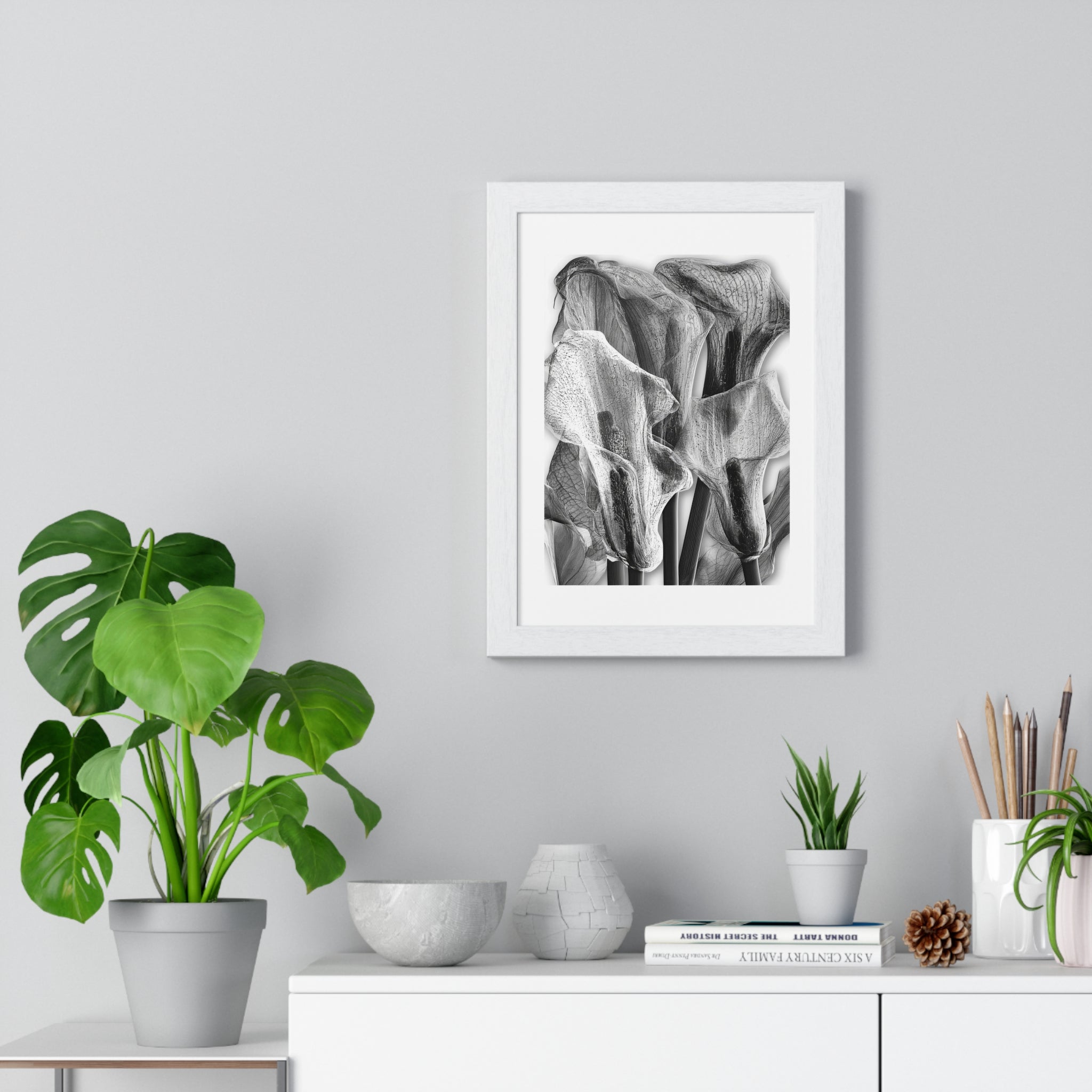 Black & White Calla Lily Framed Poster