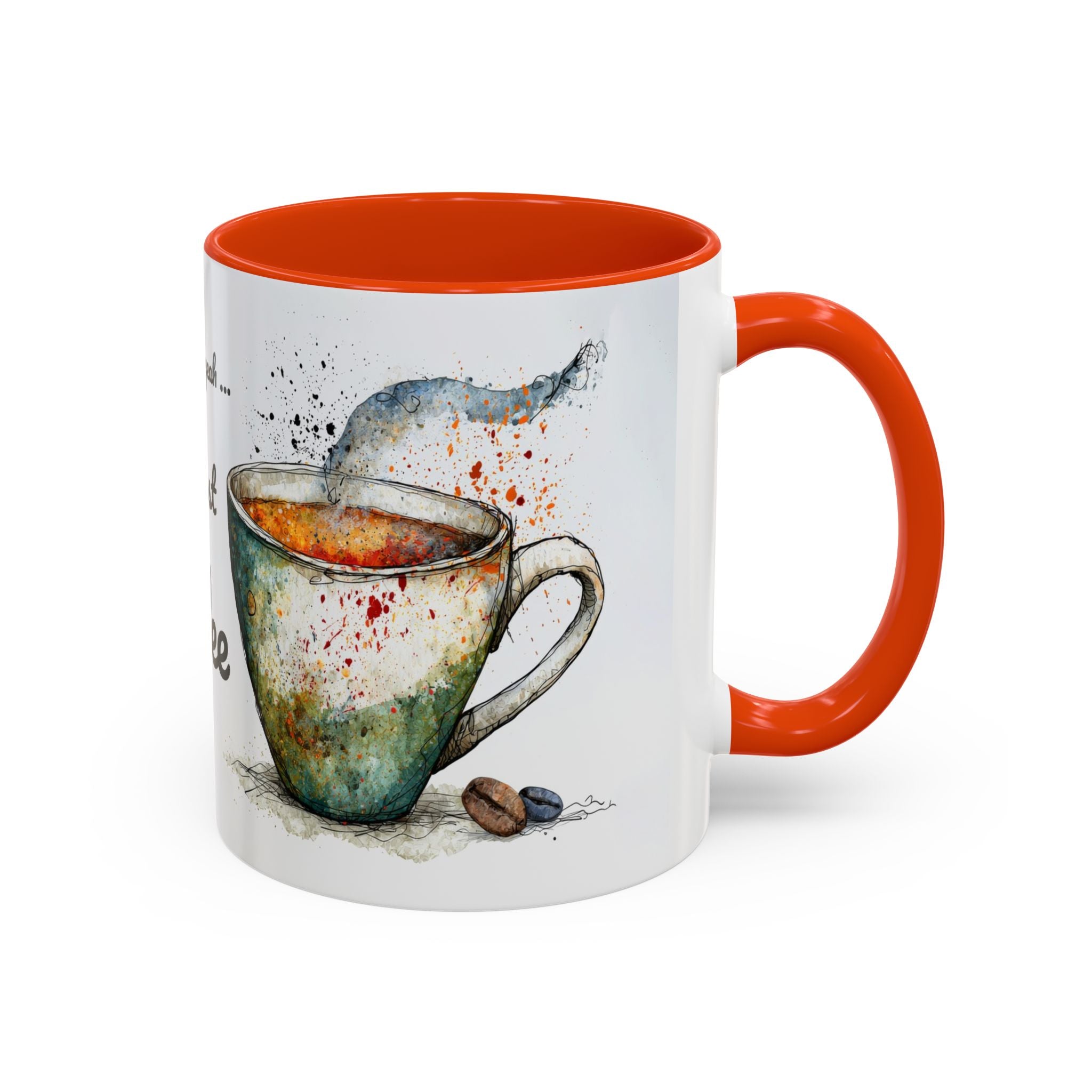 But First Coffee Ceramic Mug — Colorful Watercolor Coffee Cups (11oz & 15oz)