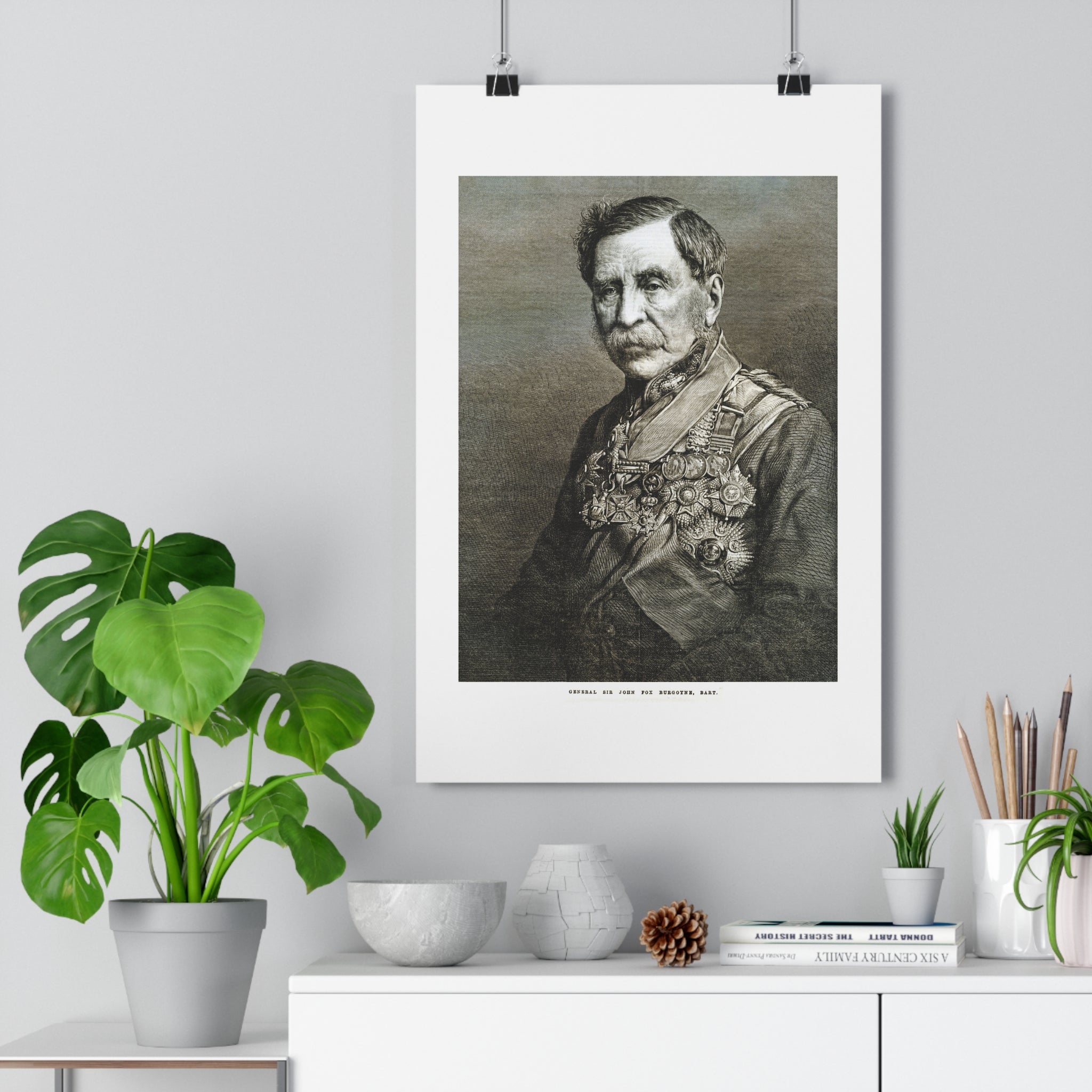 Vintage Military Portrait Poster — Antique Officer Illustration Wall Art