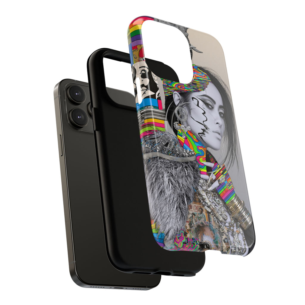 Phone Case - Colorful Glitch Portrait Tough Magnetic Case